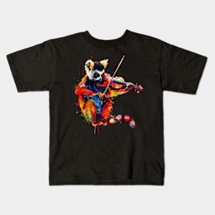 Lemur Playing Violin Kids T-Shirt